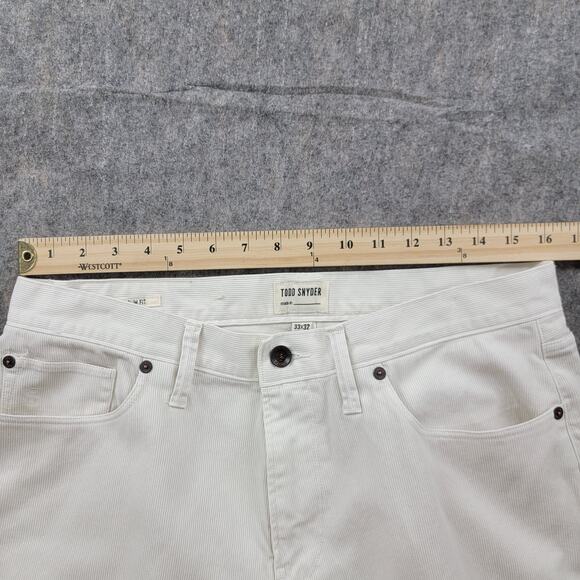 Todd Snyder Slim Fit Bedford Rugged Corduroy Pants size 33x32 White JE038618 - Picture 4 of 12